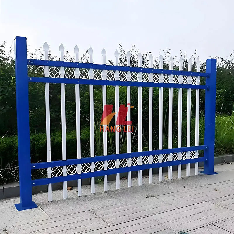 Zinc Steel Fence Panels Galvanized Metal Garden Yard Outdoor Slat Fence Panels Black Curved Steel Construction