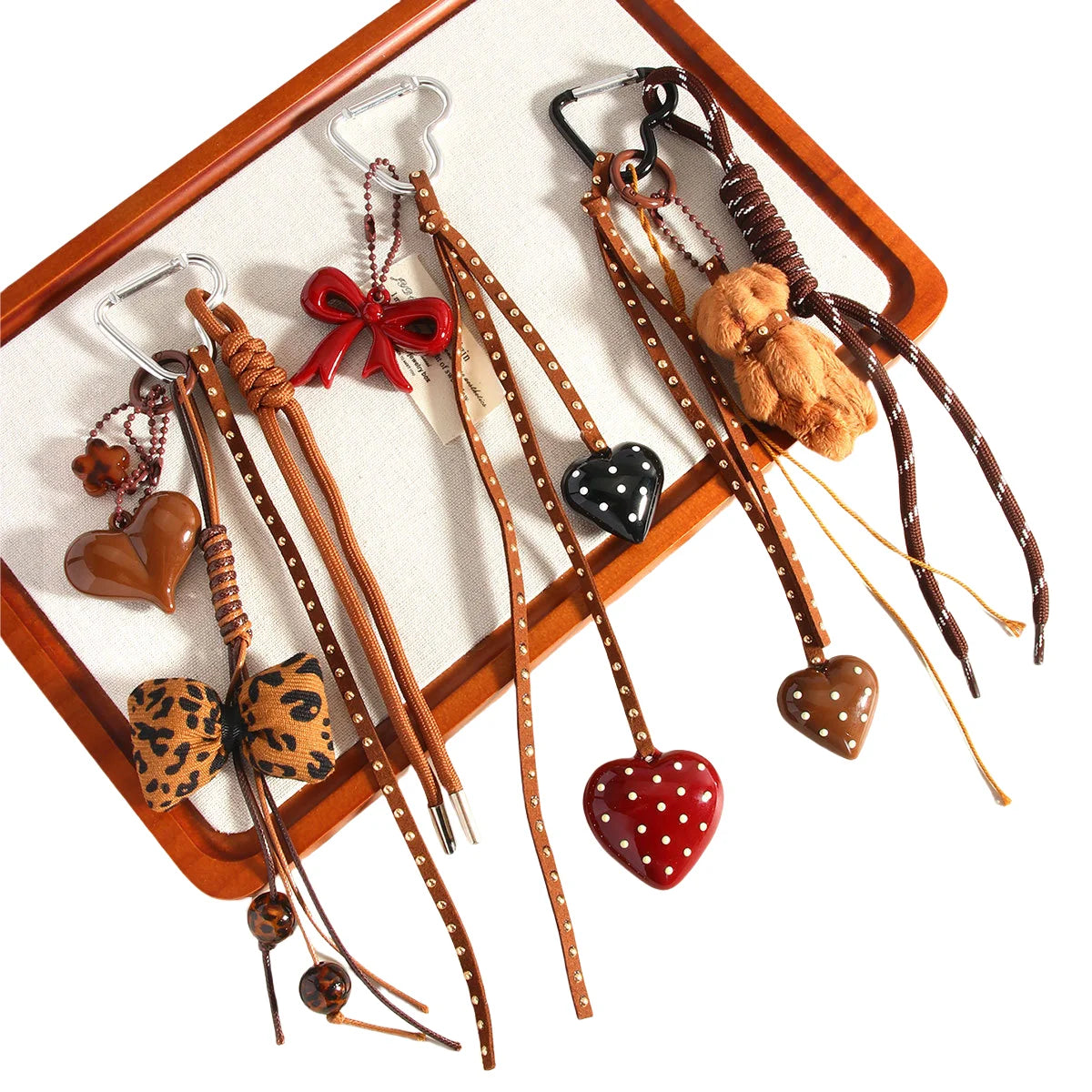 2025 New MIU Series Ins Handmade Creative Love Bow Bear Bag Pendant Keychain Phone Hanger