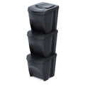 Set of 3 KEDEN SORTIBOX waste bins recycling bin anthracite ECO volume 3x25L
