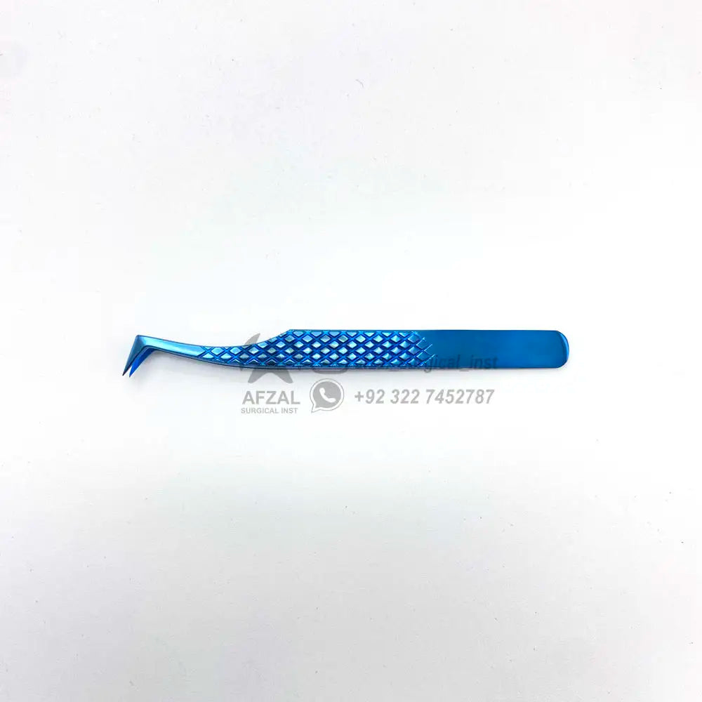 Diamond Grip Blue Stainless-Steel Precision Anti-Static Eyelash Extension Tweezers 2D-6D Volume Tweezers for False Lashes Custom