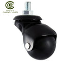 1.5 Inch 35mm Swivel Ball Caster Wheel for Furniture Small Trolleys Round All Black Wheel Threaded Stem