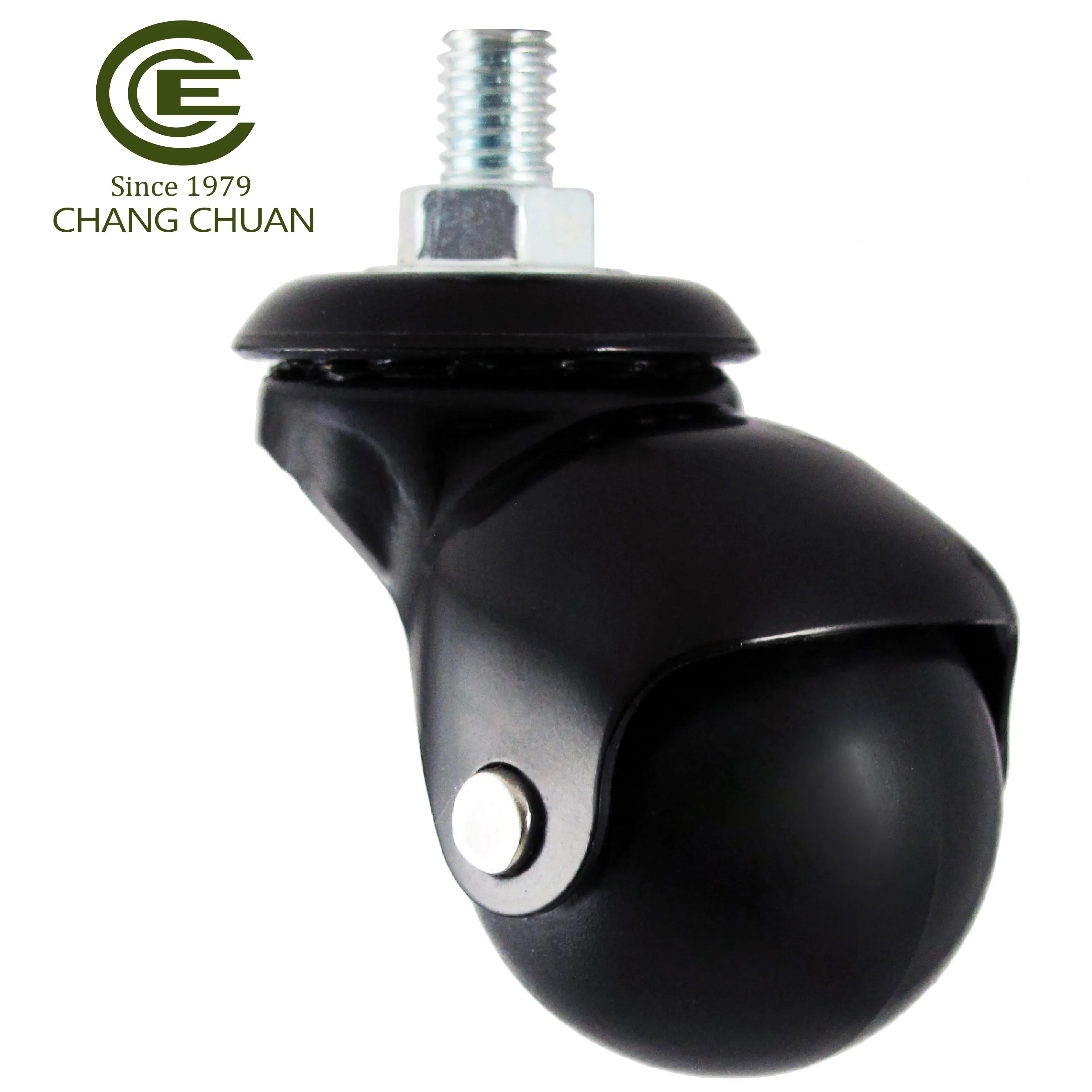 1.5 Inch 35mm Swivel Ball Caster Wheel for Furniture Small Trolleys Round All Black Wheel Threaded Stem