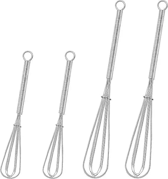 Handheld Stainless Steel Spring Whisk Manual Egg Beater for Baking Cooking
