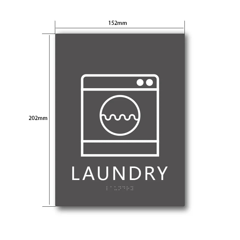 Touchable and Durable Laundry Room Braille Signs ADA Signage for School Laundry Room Doors