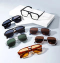 2025 Custom Vintage Men Women Rivets Pilot Sun Glasses UV400 Dark Green Shades Double Bridges Square Pilot Sunglasses Men Women