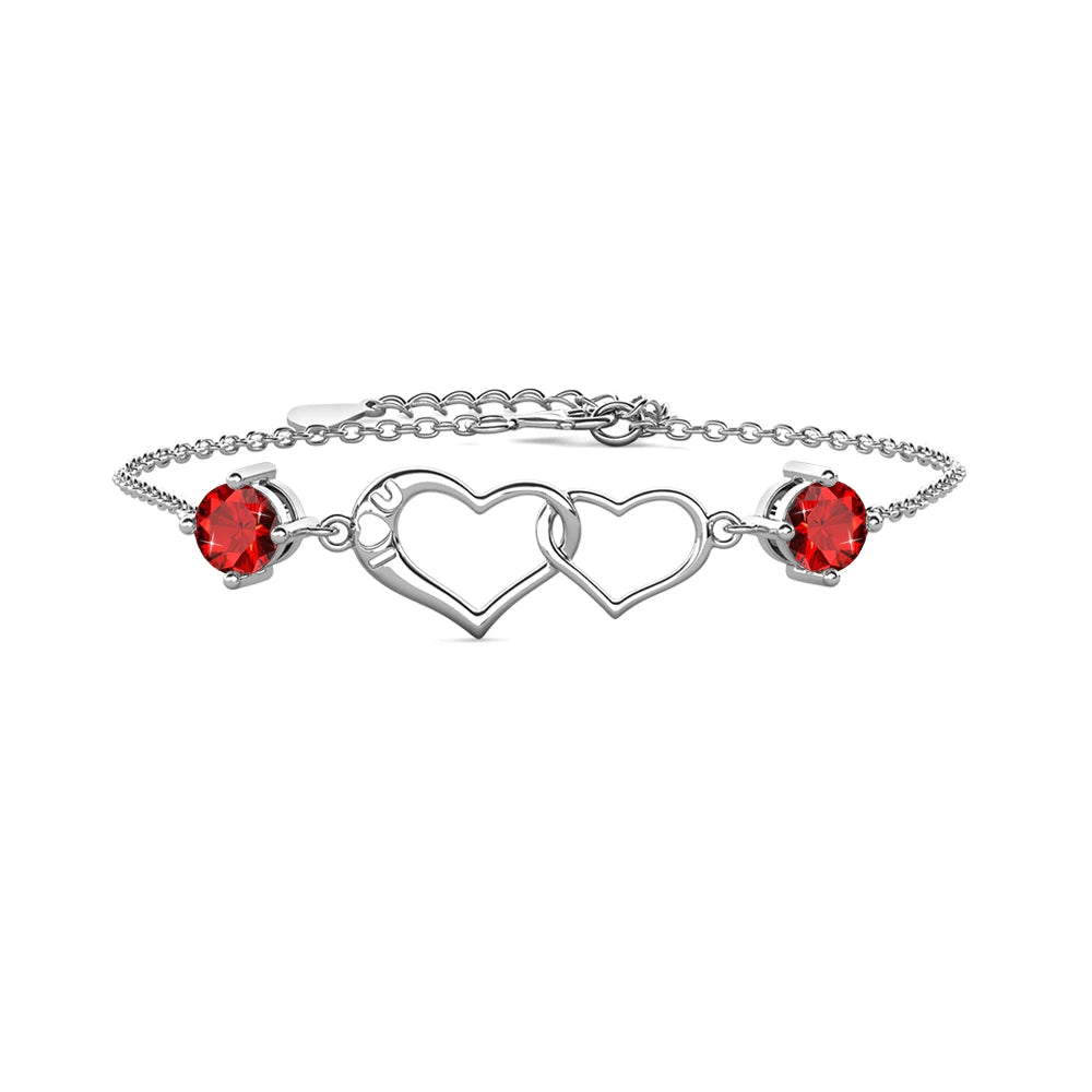 New GRA Lab Grown Moissanite Diamond 925 Sterling Silver I Love You Heart Bracelet for Women Destiny Jewellery