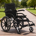 16-Inch Manual Folding Wheelchair Thickened Toilet Narrow Area Disabled Wheelchair for Elderly Light Hand Push