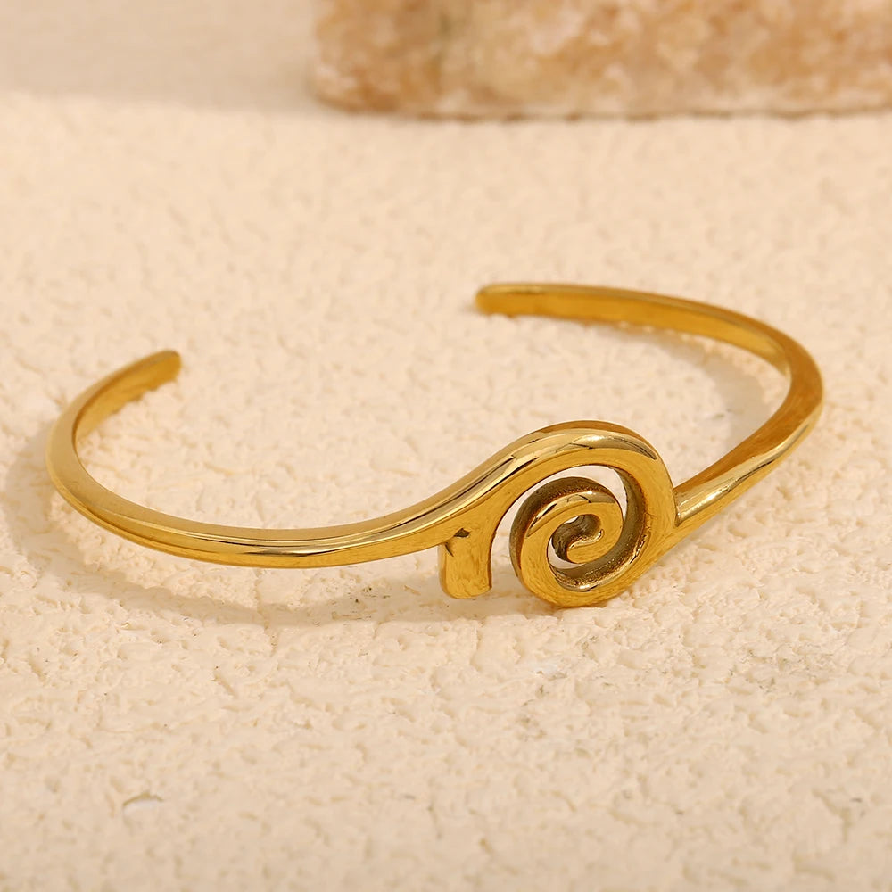 Dreamshow Donut Waterproof Bangles 18k Gold Plated Jewelry Fashion Cuff Bangle Stainless Steel Jewelry MegaBDM