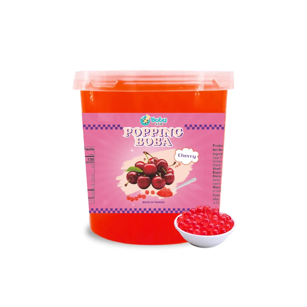 KEIFU 3.2kg Cherry Popping Boba Pearl Juice Ball Instant Bursting Bubble Tea Drink Topping Bottle OEM/ODM Halal Certified 12