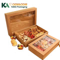 KAKA Kraft Paper Lid Base Packaging Box with PVC Window Embossing Recyclable Wedding Gift Boxes for Food Display & Sugar Storage
