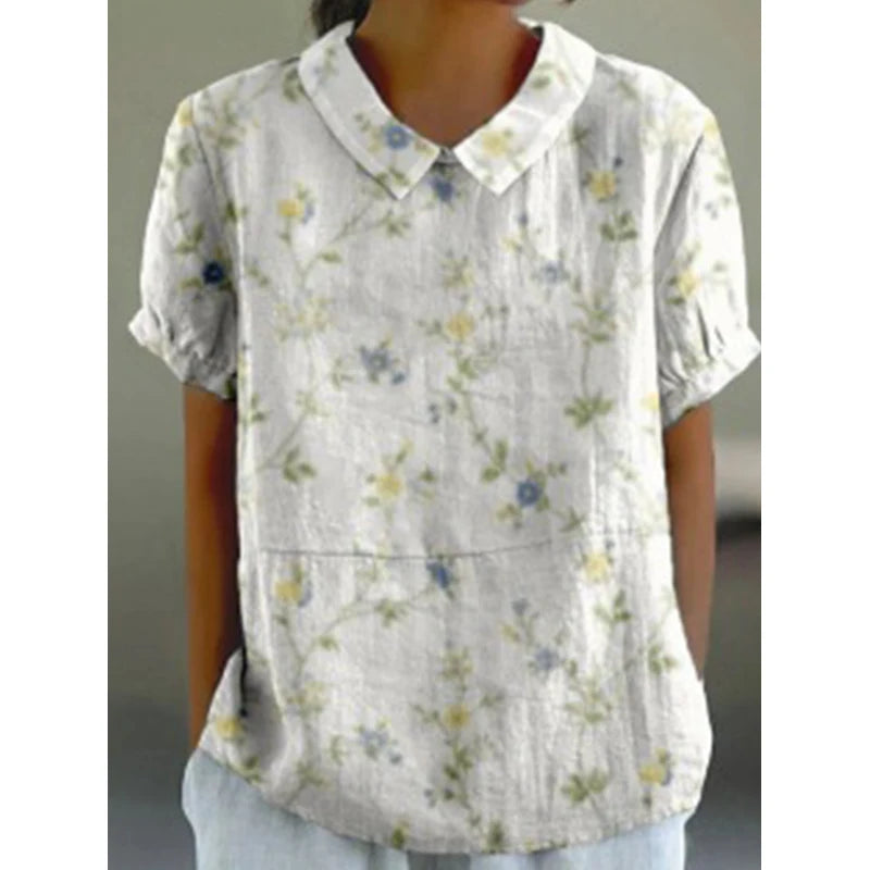 2025 New Spring/Summer Women's Pullover Crew-Neck 3D Printed Short-Sleeve T-Shirt for Foreign Trade