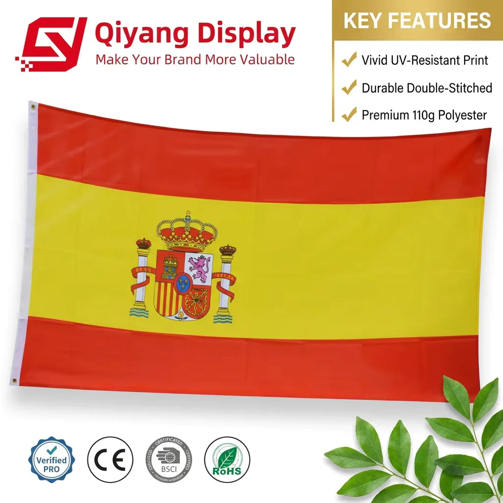 China Factory Custom Flag Wholesale High Quality World Flag Spanish Flags Banners