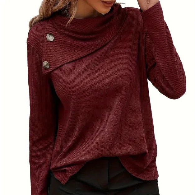 Korean Fashion Winter Turn Down Blank Designer Long Sleeve Ladies Knitwear Custom Knitted Top Women's Sweaters