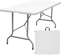6ft Folding Tables Outdoor Rectangle Table  HDPE Foldable Party Dining Rental Plastic Portable Camping Table