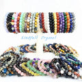 Huiying Hot Sale Natural Stone Handmade Genuine Crystal Healing Gemstone Beaded Stretch Bracelets Jewelry Gift