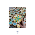 Vietnam BLUE LOTUS Rattan Coaster with Mother of Pearl Handwoven Natural Drink Mat for Elegant Table Decorative Mother of Pearl