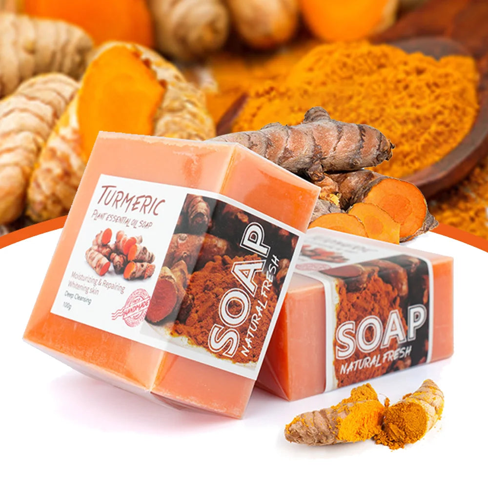 Custom Natural Organic Handmade Soap for Body Whitening Soap Bar Wholesale Hand Made Turmeric Tumeric Soap