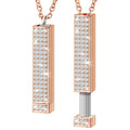 Hidden Message Full Diamond Mother Gift Telescopic Bar Necklace Custom Engraved Name Necklace Stainless Steel Necklace