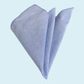 Sky Blue and White Plain 100% Cotton Pocket Square