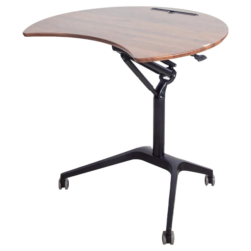 OEM Round Height Adjustable Sit to Standing Table Lifting Flipping Pneumatic Gas Spring Riser Mobile Lecture Desk