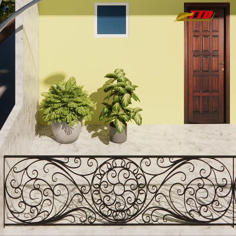 Elegant Iron Balcony Railings for Small Balconies Modern Design TTD Brand Made in Vietnam for Villa Use