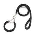 Guangdong Woven Paracord Nylon Cotton Braided Rope Handmade Dog Collar and Matching Leash Set Brass Fittings
