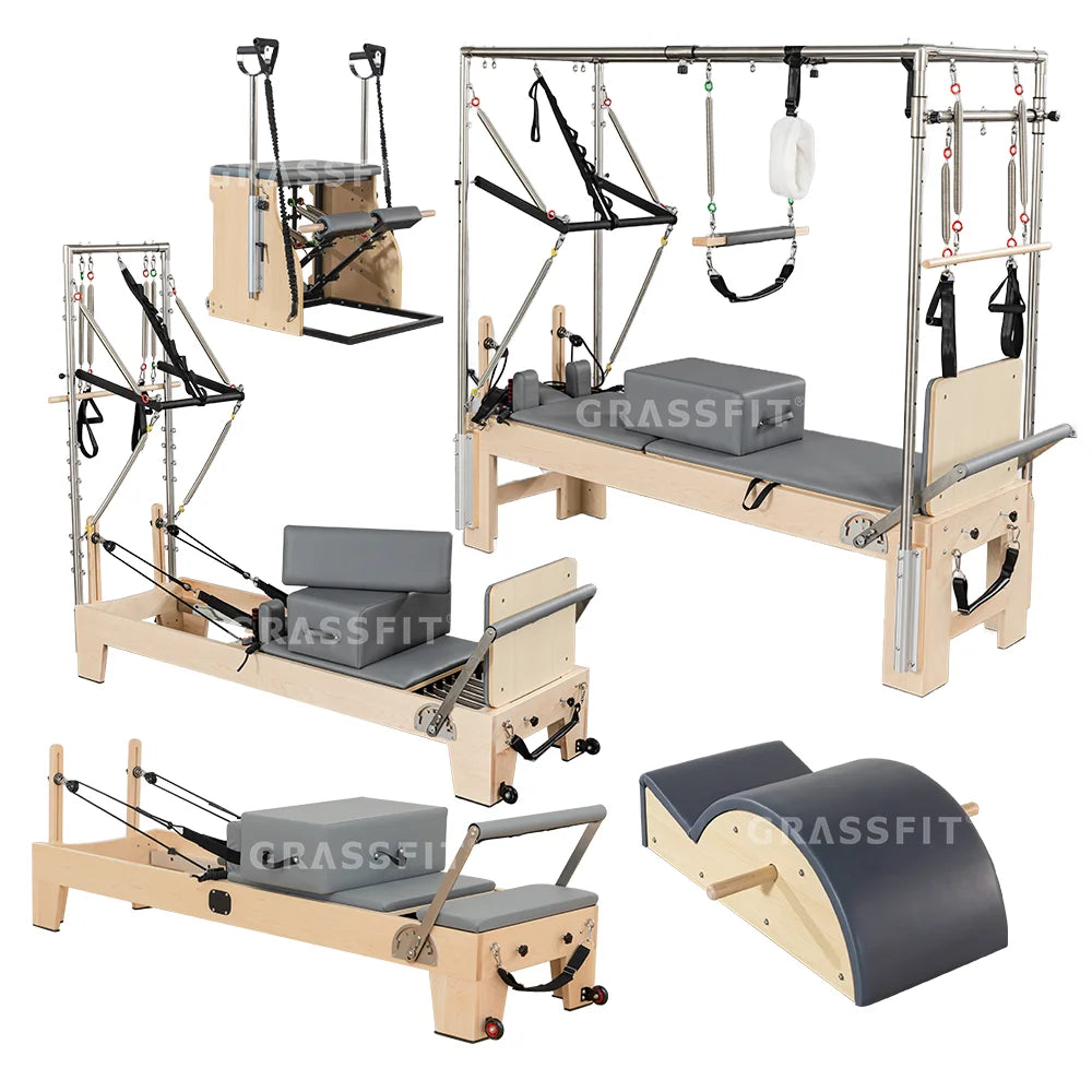 Commercial Pilates Reformer Wood Pilates cadillac Reformer with Tower Home Reformer Machine Whosale Price Pilates Equipment