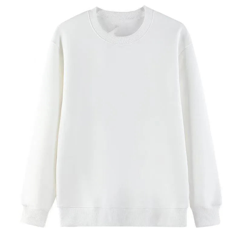 OEM Customized  heavyweight men's sweatshirt cotton solid color round neck loose sweatshirt ribbed cuffs sweatshirt