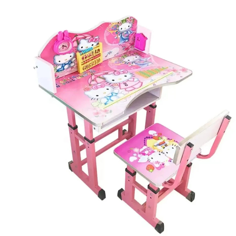 Adjustable Height Children Study Table for Kids Cheap Single Desk School Chairs with Desk