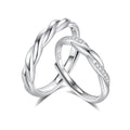 FDJZ-156 925 Sterling Silver Adjustable Couple Rings Shiny Diamond Hemp Rope Twist Classic Rhodium Plated for Weddings Men Women