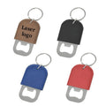 HXY Mini Portable Stainless Steel & PU Leather Dog Tag Shape Beer Bottle Opener Keychain with Custom Logo
