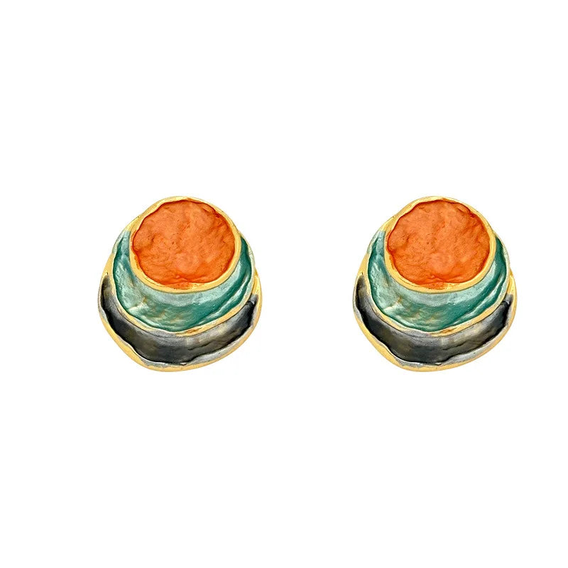 Fenyi Jewelry Wholesale Women's Retro Fashion Color Drop Oil S925 Silver Needle Hypoallergenic Waterproof Unique Earrings
