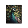 Made In Germany - Home Decor Canvas Picture Peacock Portrait - Wall Mural In Blue And Beige - Canvas Picture On Stretcher Frame