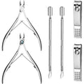 Professional 6-Piece Cuticle Remover Tool Kit Baby-Age Group Includes Cuticle Trimmer Pusher Nipper Cutter