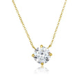 Milskye 18k Gold Plated Girls Trend Jewelry 925 Sterling Silver Solitaire Diamond Charm Necklace