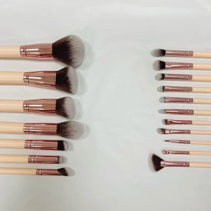 18pcs Pink Makeup Brush Set Custom Logo High-end Synthetic Make up Makeup Brush With Rotating Cylinder Makeup Brush Bucket