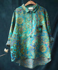 2025 Casual Loose-Fit Comfortable Lapel Collar Shirt Colorful Animal Print Hawaiian Long-Sleeve Shirt