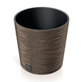 Brown flower pot with reservoir FURU collection 25 x 25 x 22.4 cm capacity of 7.5 L.