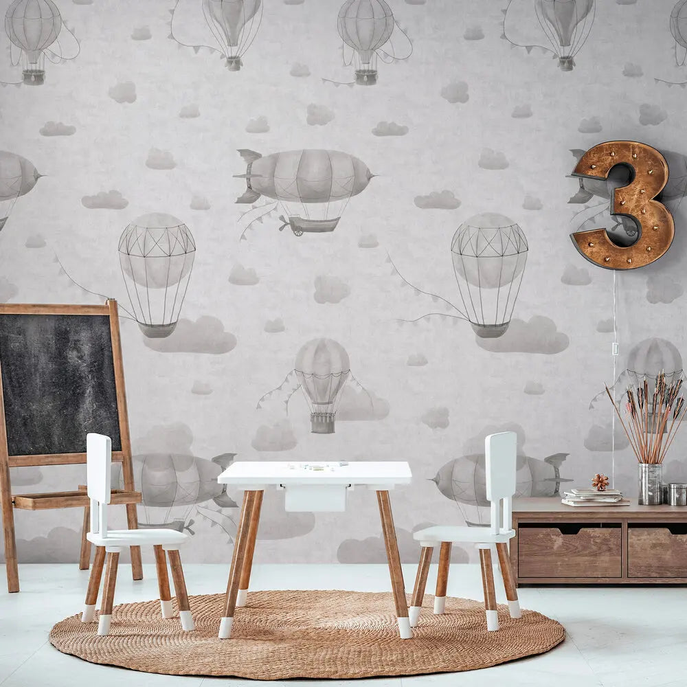 Made Germany Photo Floral Grey Large Format Non Woven Premium Wall Mural for Kids Bedroom & Dining Sound-Absorbing 159x280m