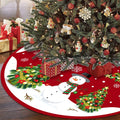 90 Velvet Red Santa Claus Christmas Tree Skirt Snowflake Xmas Tree Mat for Christmas Decoration