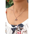 Azuris Women's Rhodium 925 Sterling Silver Zircon Star Eye Evil Pendant Necklace Rose Gold Yellow Gold Classic Trendy Wedding