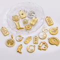 Vintage Waterproof Stainless Steel Gold Plated Rose Flower Evil Eye Charms for Jewelry Making
