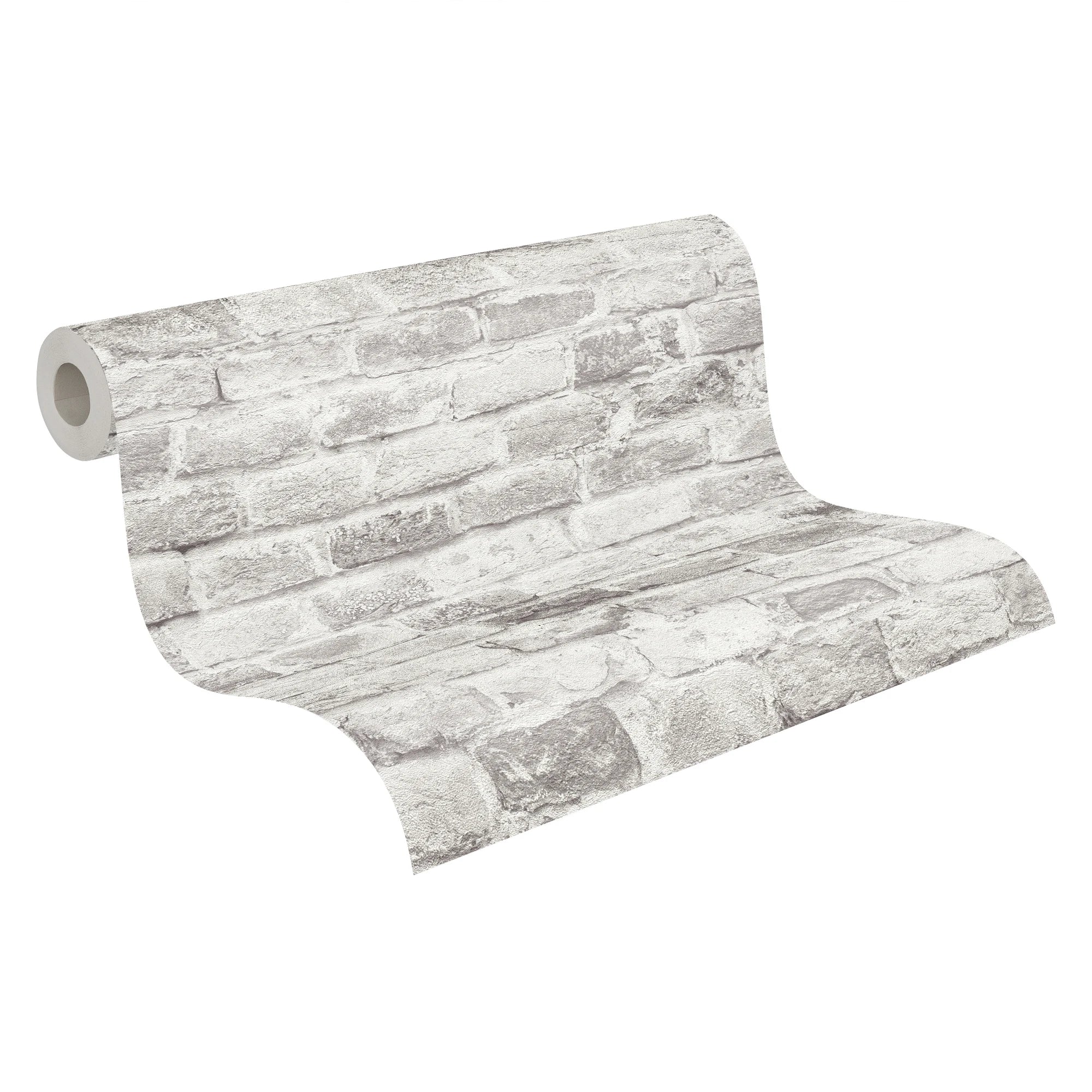 Made in Germany - Wallpaper rolls Stone Grey Grey White - Non Woven Vinyl - Wallpaper Stone Look for Walls - 1005 x 053 m