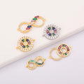 Wholesale Multicolor Infinity Circle Pendant Charms Cubic Zirconia Gold Silver Plated for Bracelets Jewelry Making