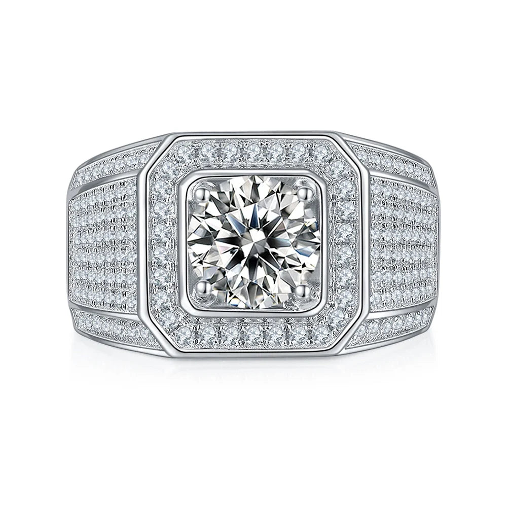 2.0CT Moissanite Engagement Rings for Women VVS Certificate 925 Sterling Silver Fine Jewelry