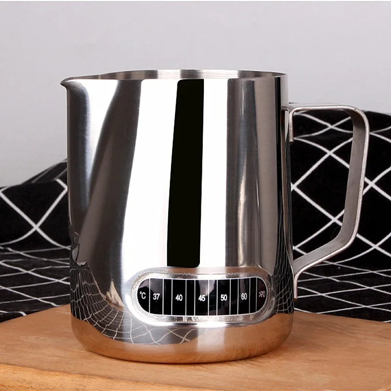 Kitchen Hotel Espresso Thermometer Containers Supplier Coffee Small Metal Custom Stainless Steel Frothing Milk Jug