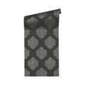 Made in Germany - Luxury Wallpaper rolls Damask Black Silver Grey Non Woven Contract Wallpaper for Hotel - 1005 x 053 m
