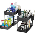 Multi-Functional Plastic Storage Rack for Kitchen Sink Simple Pull-Out Design Dinnerware