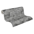 Made in Germany - Wallpaper rolls Floral Anthracite Grey Silver - Non Woven Vinyl - Wallpaper Leaves for Walls - 1005 x 053 m
