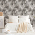 Made in Germany Photo Wallpaper Murals Jungle Grey Beige White Non Woven Vinyl Wall Mural Leaves for Hotel Bulk - 159 x 280 m
